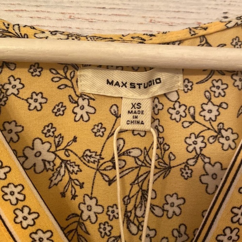 Beautiful Max Studio Yellow/Ivory Dress New Size XS - Picture 4 of 9